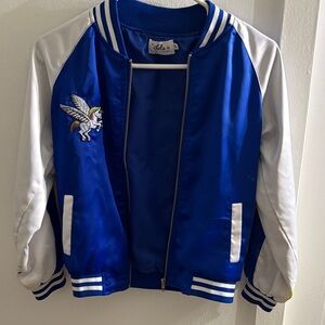 Lola Blue and White Jacket with Pegasus Embroidery